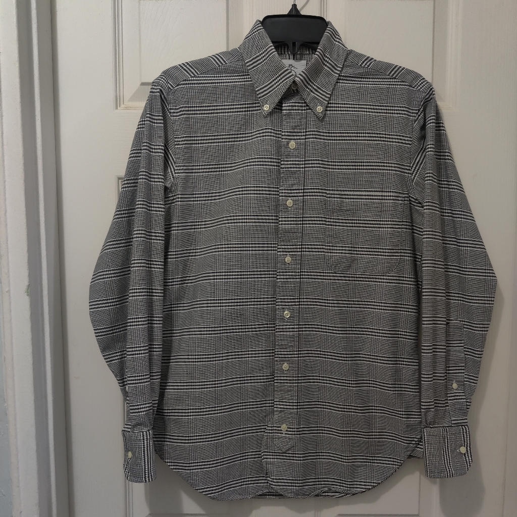 Brooks Brothers Black Fleece Thom Browne, Size Bb0 Glen Plaid Button Down Shirt